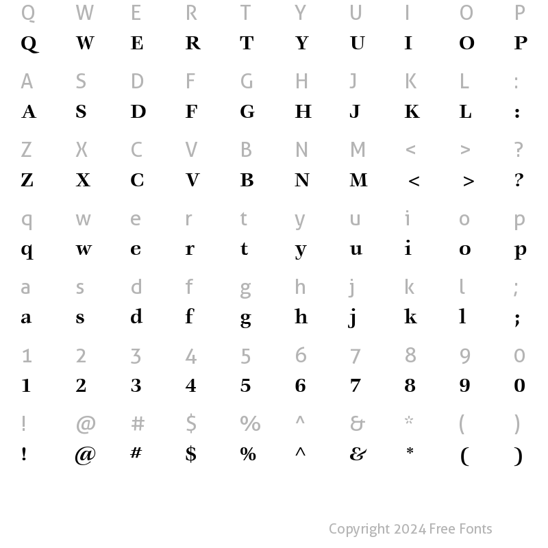 Character Map of Vorace SSi Bold