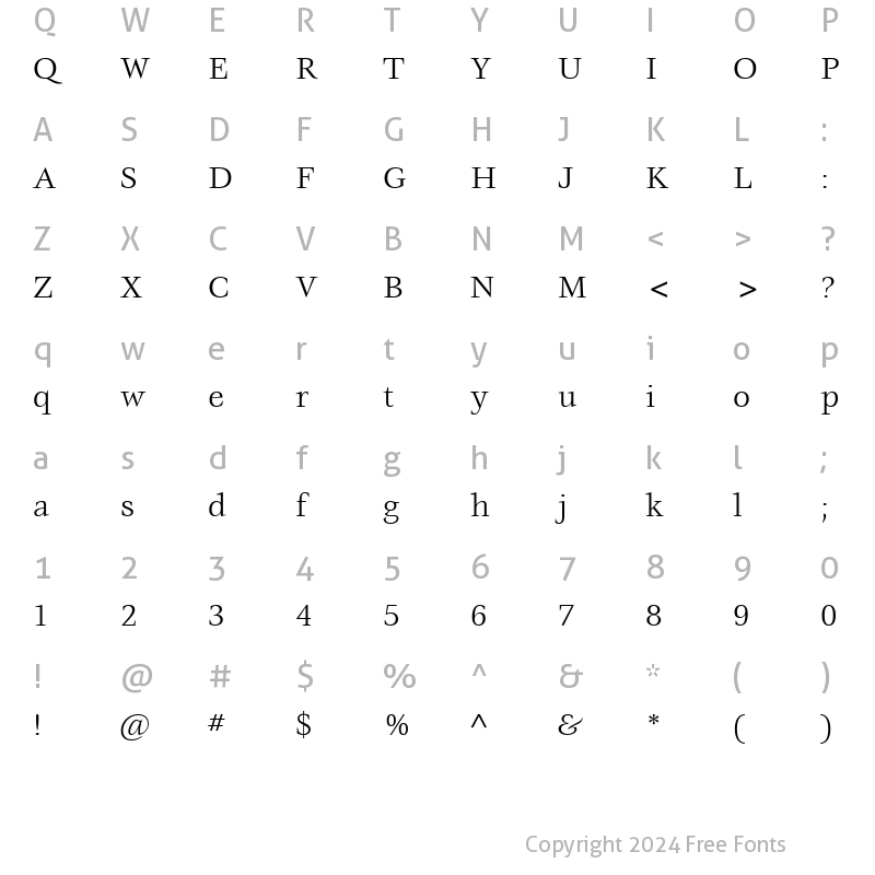 Character Map of Vorace SSi Regular