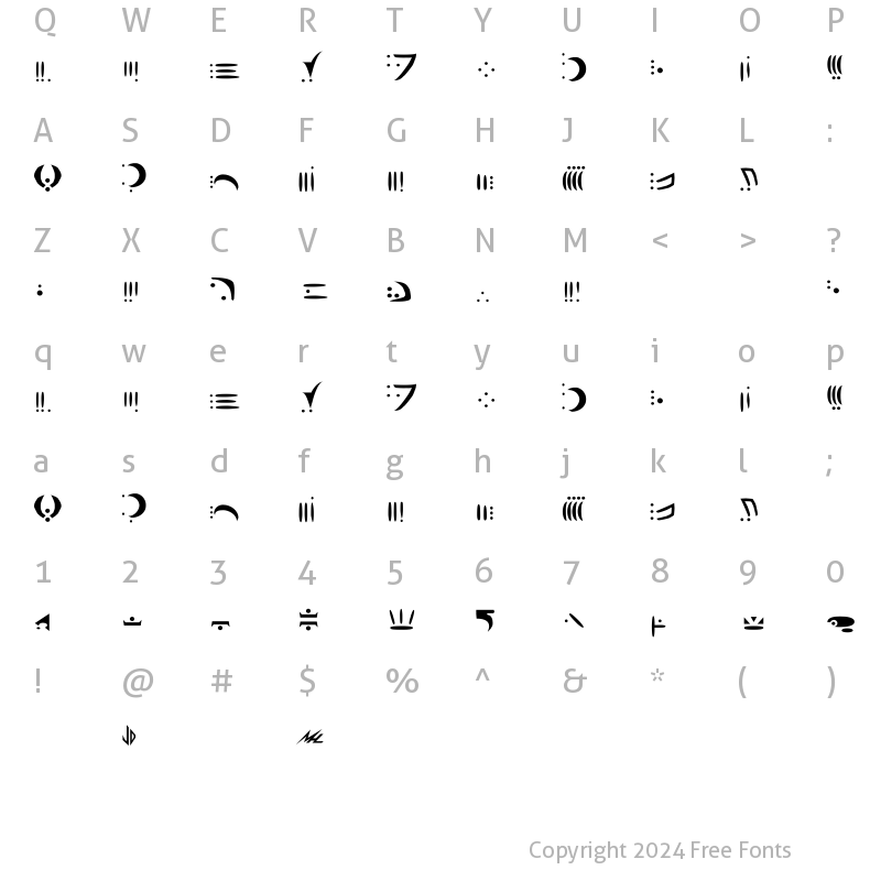 Character Map of Vorlon Bold