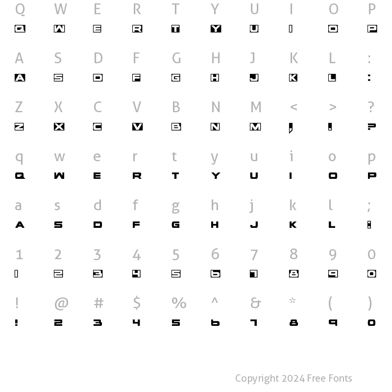 Character Map of voxBOX Regular