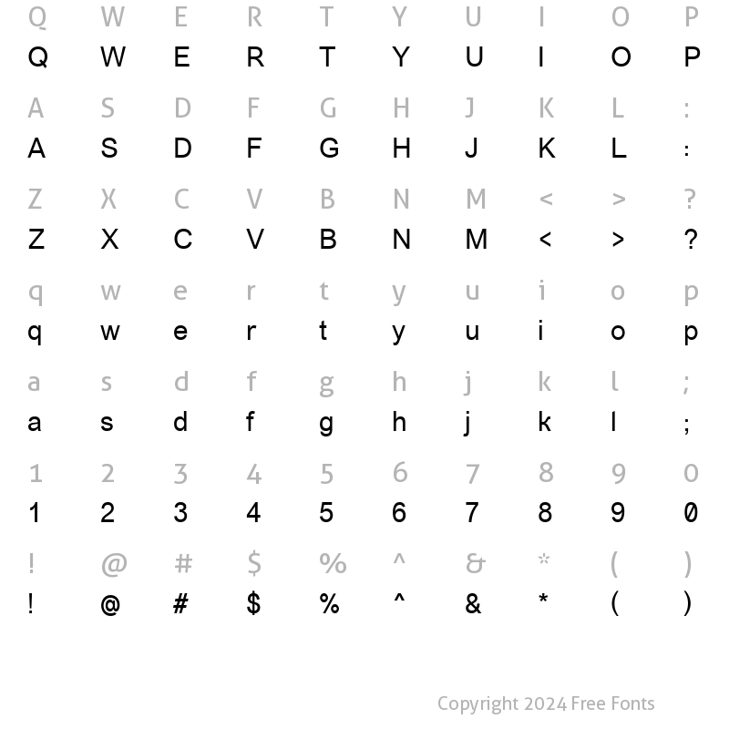 Character Map of Vremena Grotesk Book