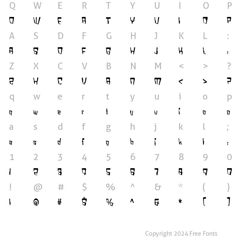 Character Map of VTC Bad DataTrip Regular