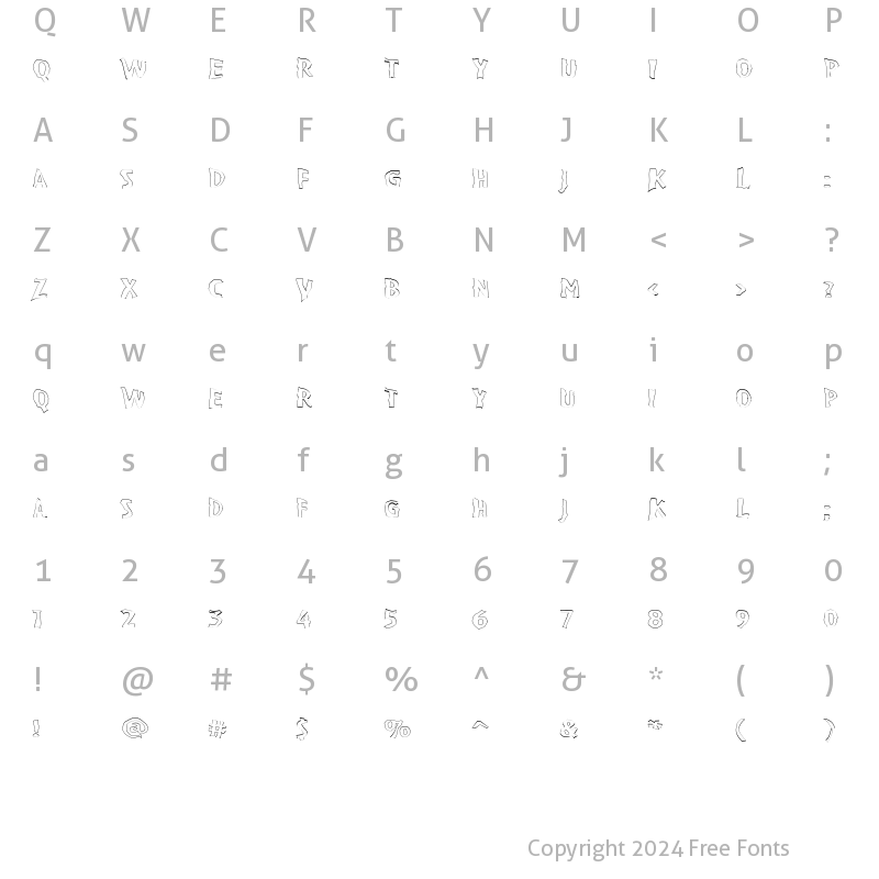 Character Map of VTC BadPaint Outline