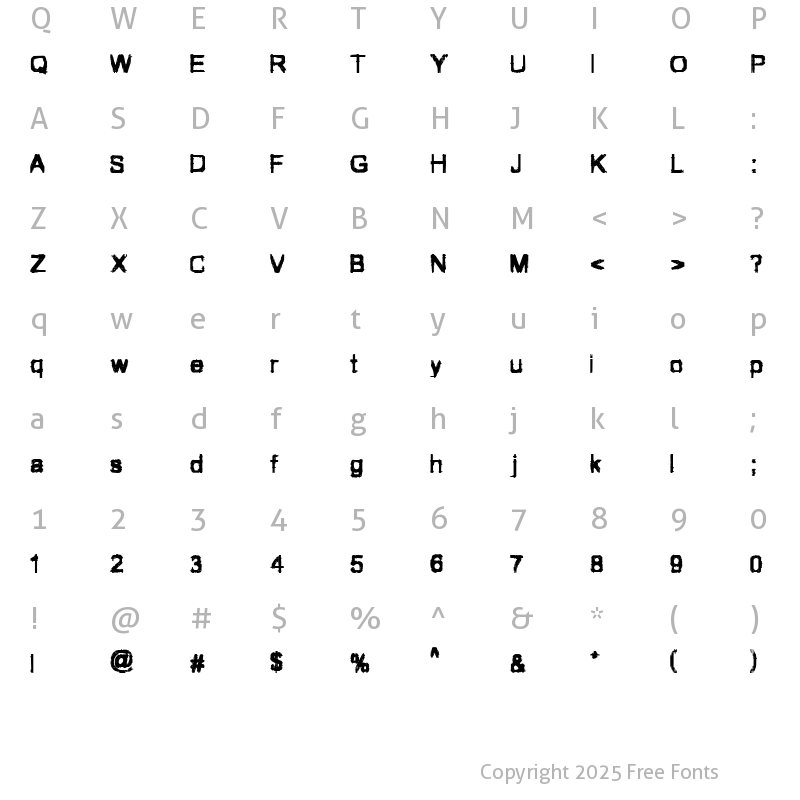 Character Map of VTC JezzabelBimbo Regular