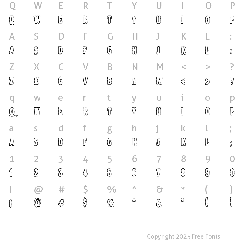 Character Map of VTC NightOfTheDrippyDeadOuttie Outline