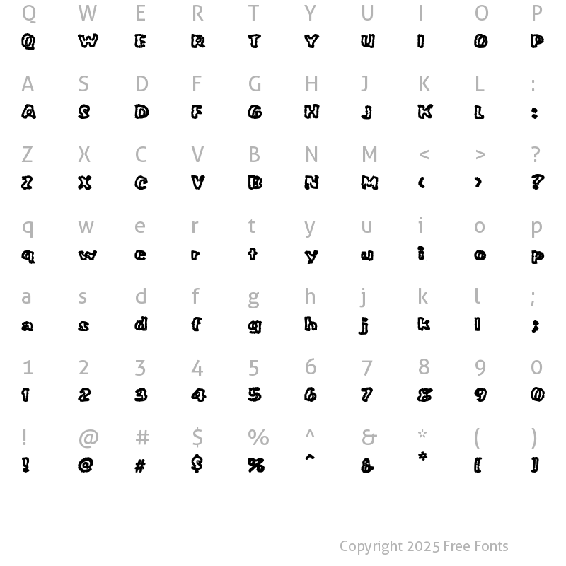 Character Map of VTC PunkettePumps Regular