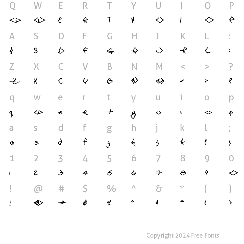 Character Map of VTC SeeJoBend Bold