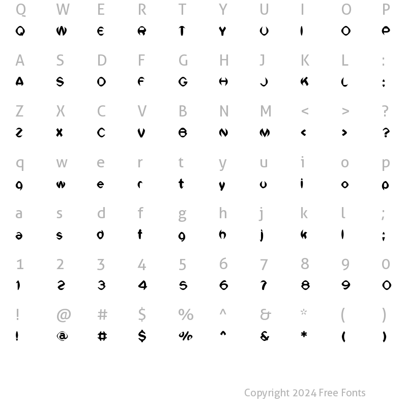 Character Map of VTC SikleCell Regular