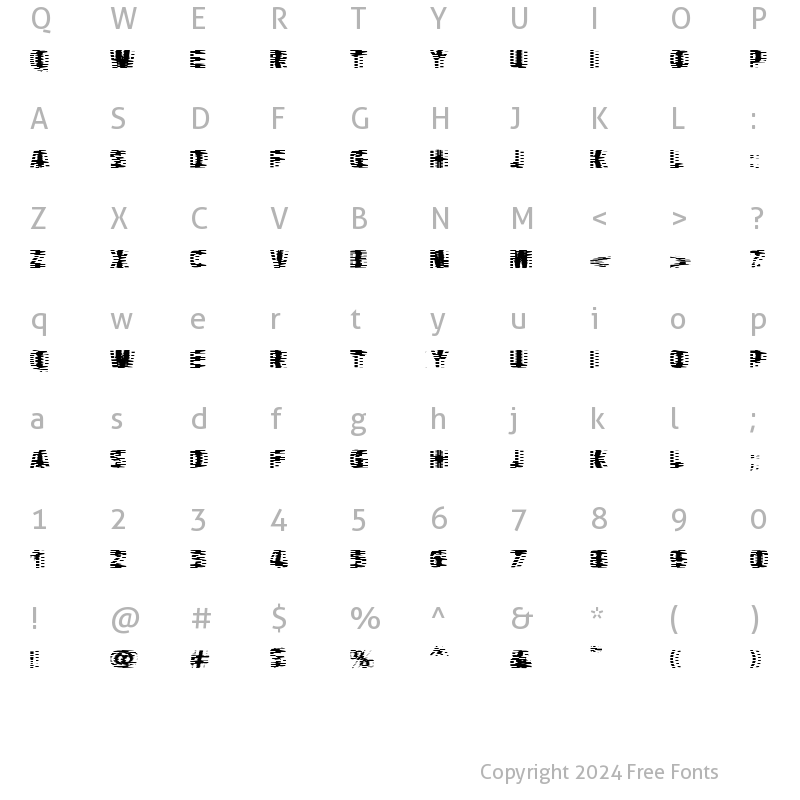 Character Map of VTCBadHangover Regular