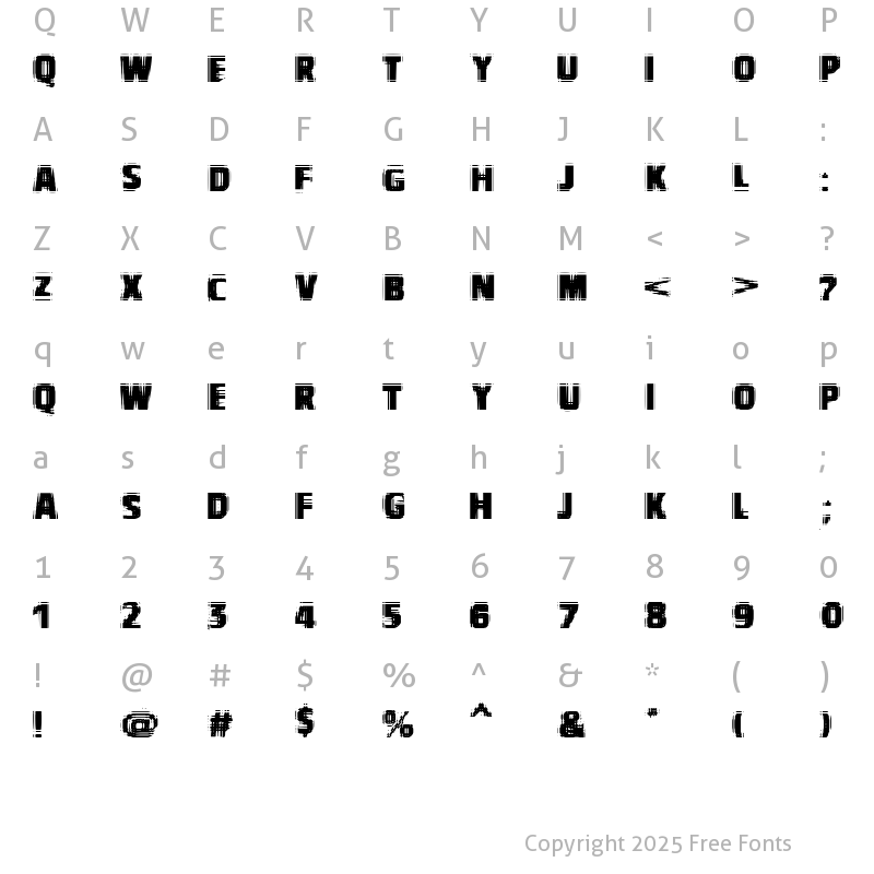 Character Map of VTCBadVision Regular