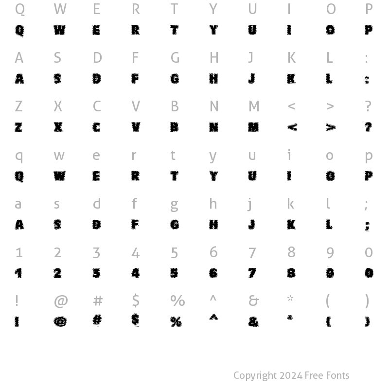 Character Map of VTCBadWhipit Regular