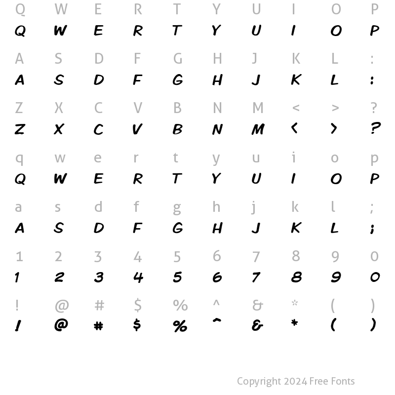 Character Map of VTCKomixationCaps Regular