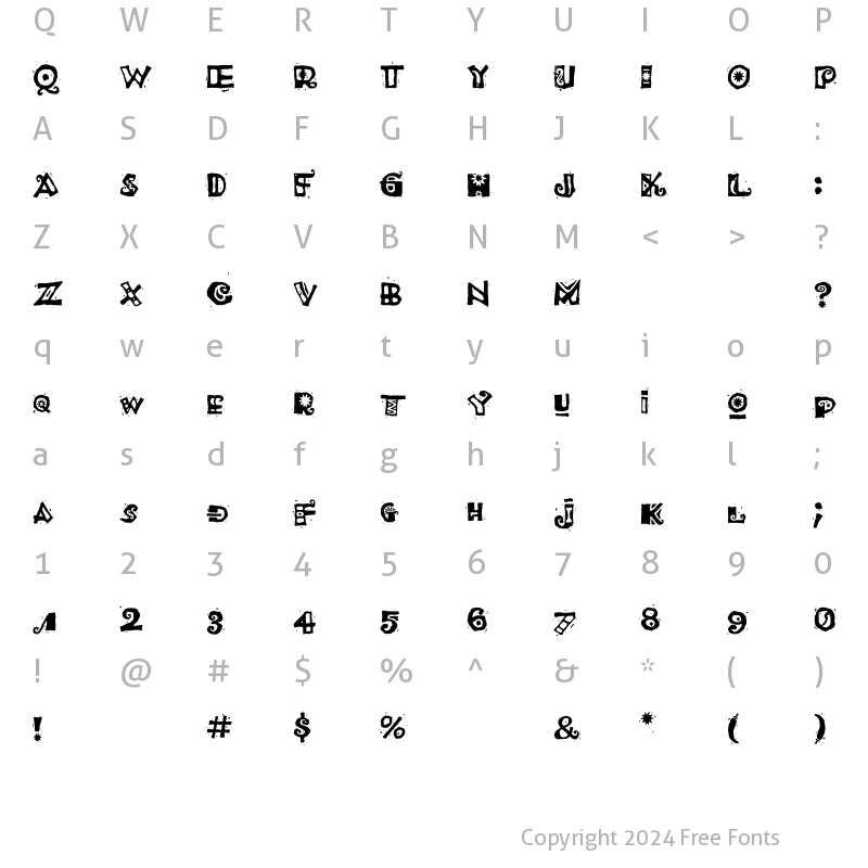 Character Map of VTCojones Laredo Regular