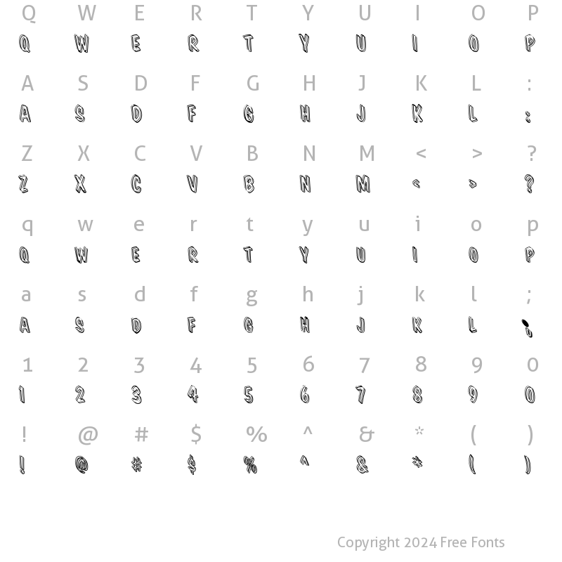 Character Map of VTCSuperMarketSaleODS Regular