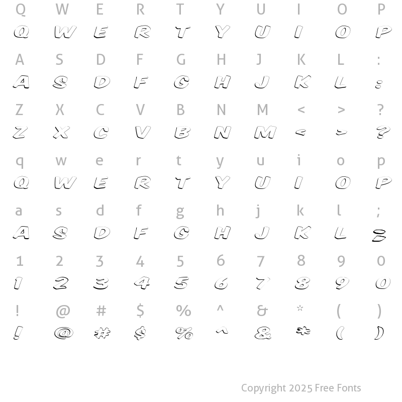 Character Map of VTCSuperMarketSaleOpenDisplay Regular