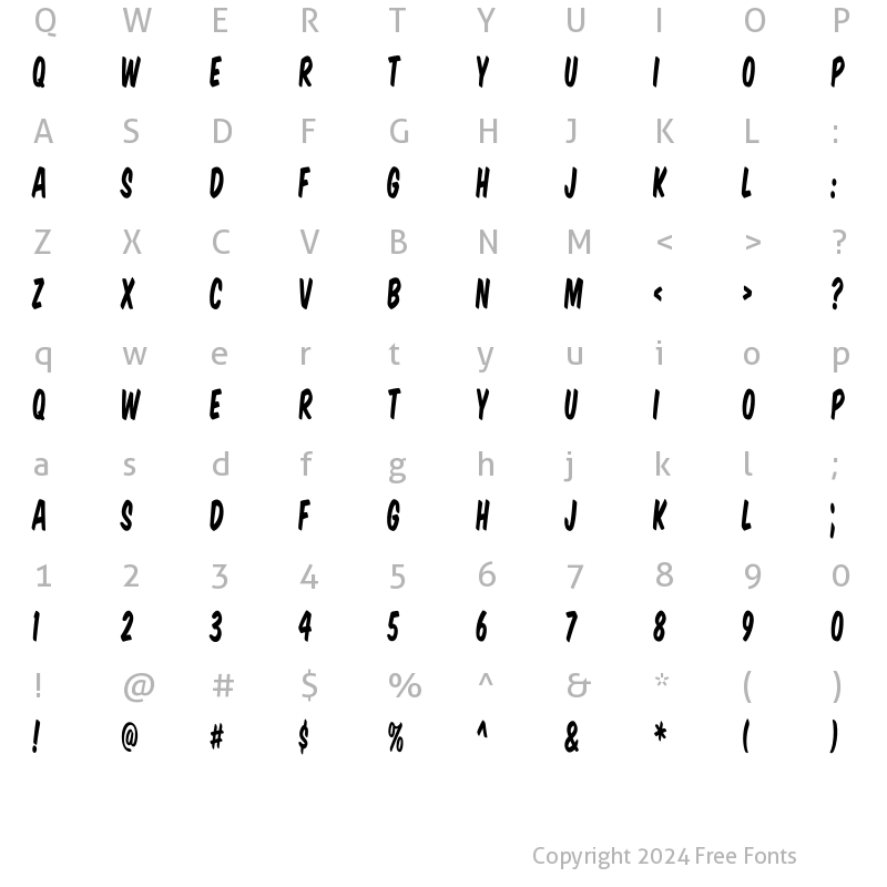 Character Map of VTCSuperMarketSaleTall Tall