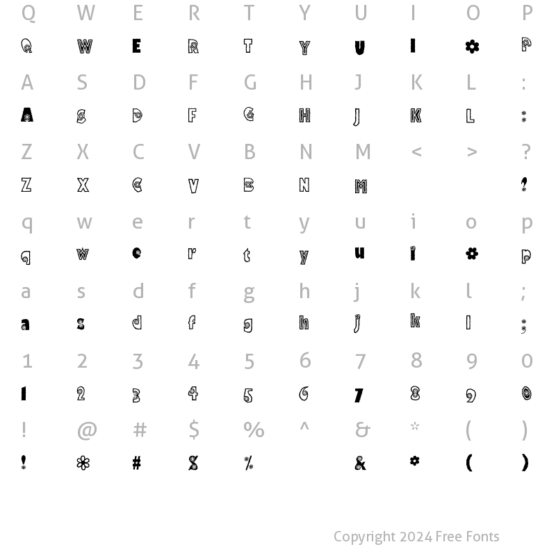 Character Map of VTHippoCritic Flowerchild Regular