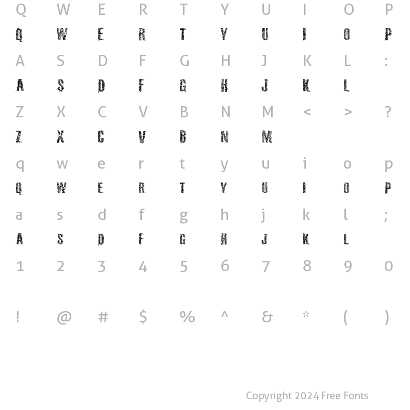 Character Map of VTKS 36 Regular