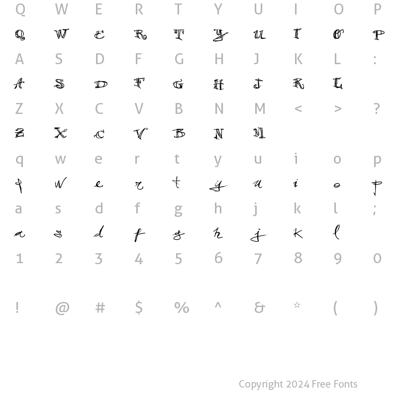 Character Map of vtks 38 Regular