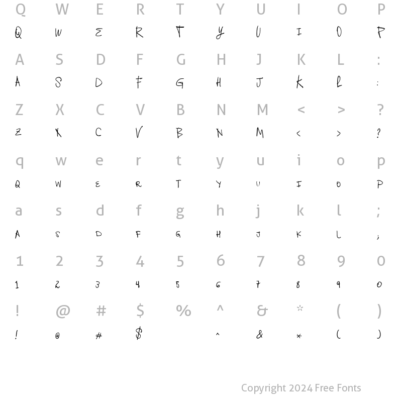 Character Map of Vtks Brutus Regular