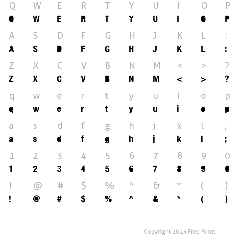 Character Map of Vtks-LOVECURE Regular