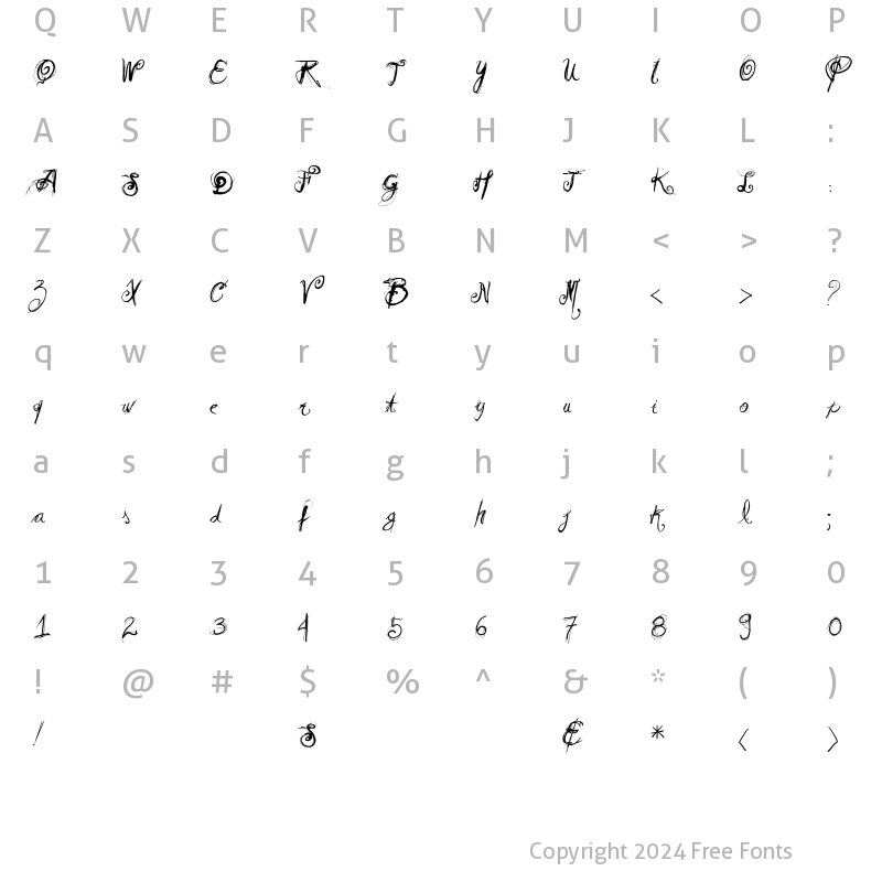 Character Map of Vtks Relaxing Blaze Regular