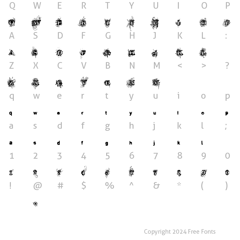 Character Map of Vtks Revolt Regular