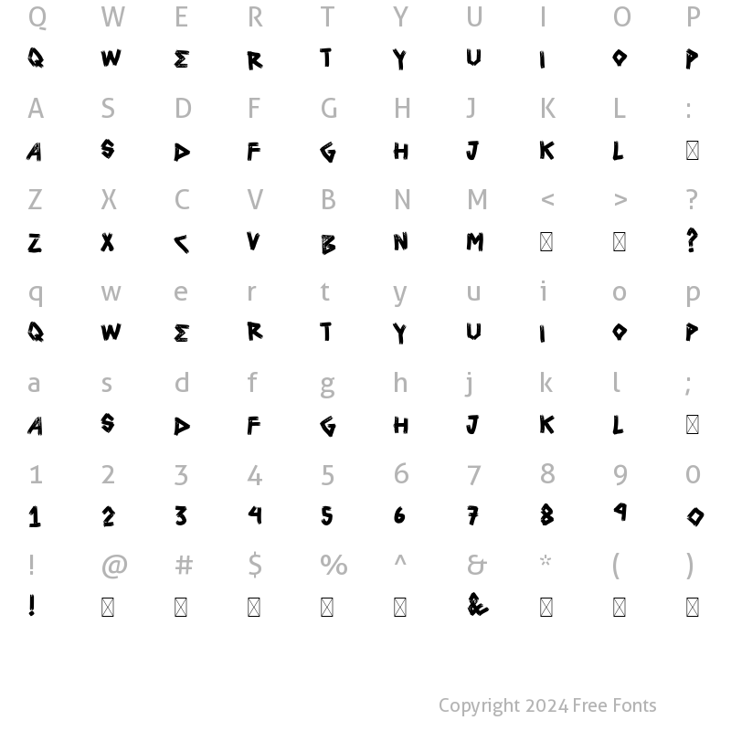 Character Map of vtks urticaria Regular