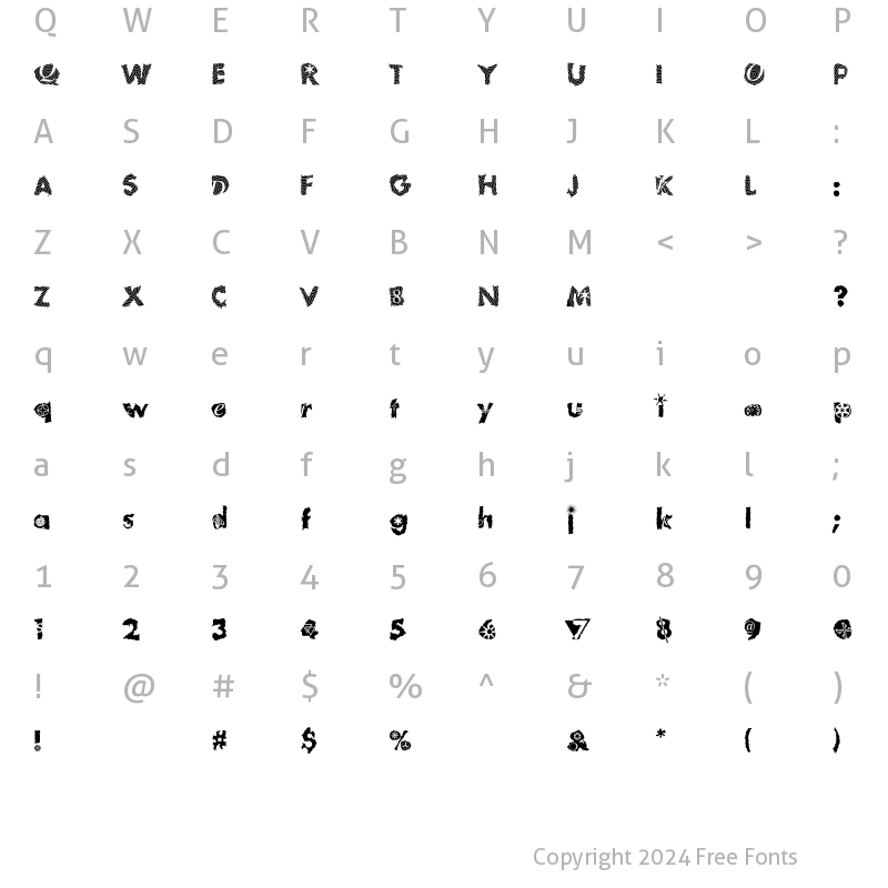 Character Map of VTTomFool PlumLoco Regular