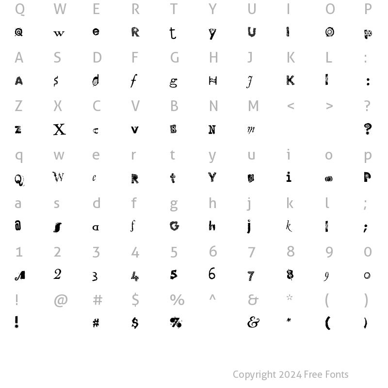 Character Map of VTTomFool Ransomer Regular