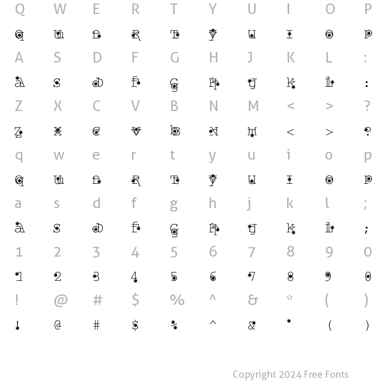 Character Map of VTWroughtIron Maces Regular