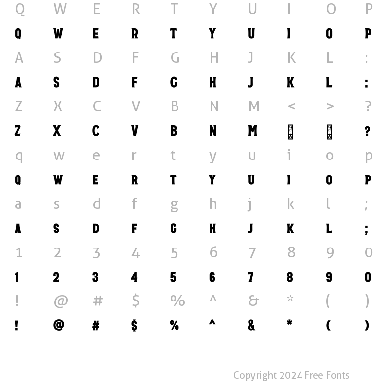 Character Map of VVD Golden Horn Regular