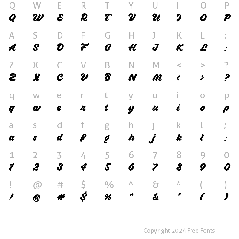 Character Map of VVDSSunshineBridge-ScriptPress ?