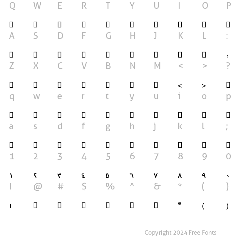 Character Map of W_qalam Regular