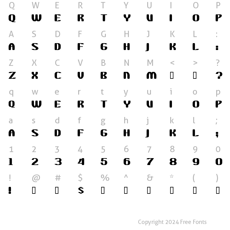 Character Map of WaChaKa Regular