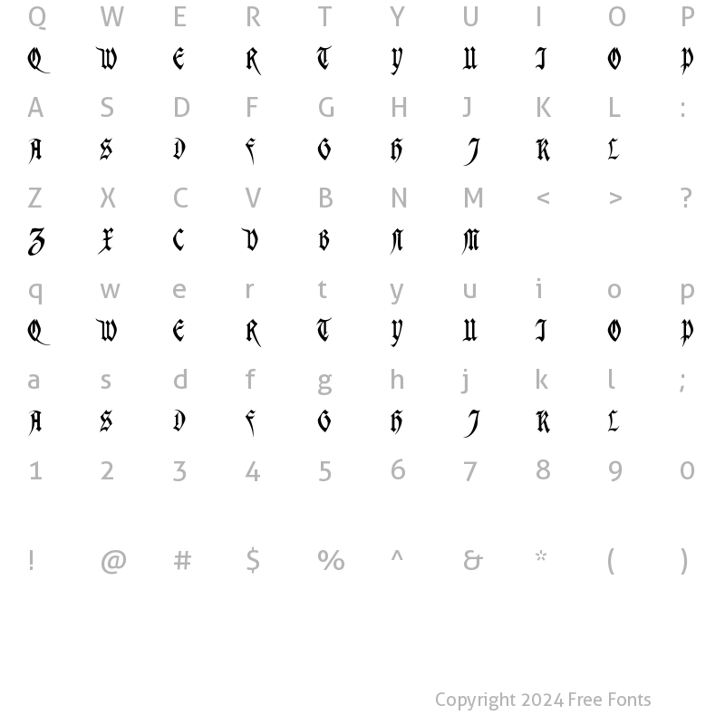 Character Map of WadellCaps Regular