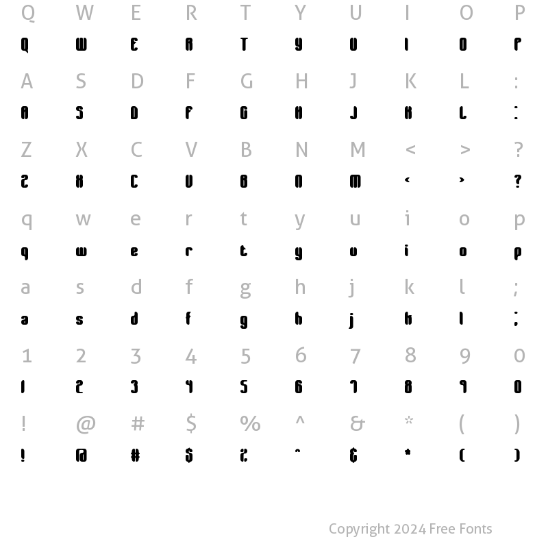 Character Map of Wager Won BRK Normal