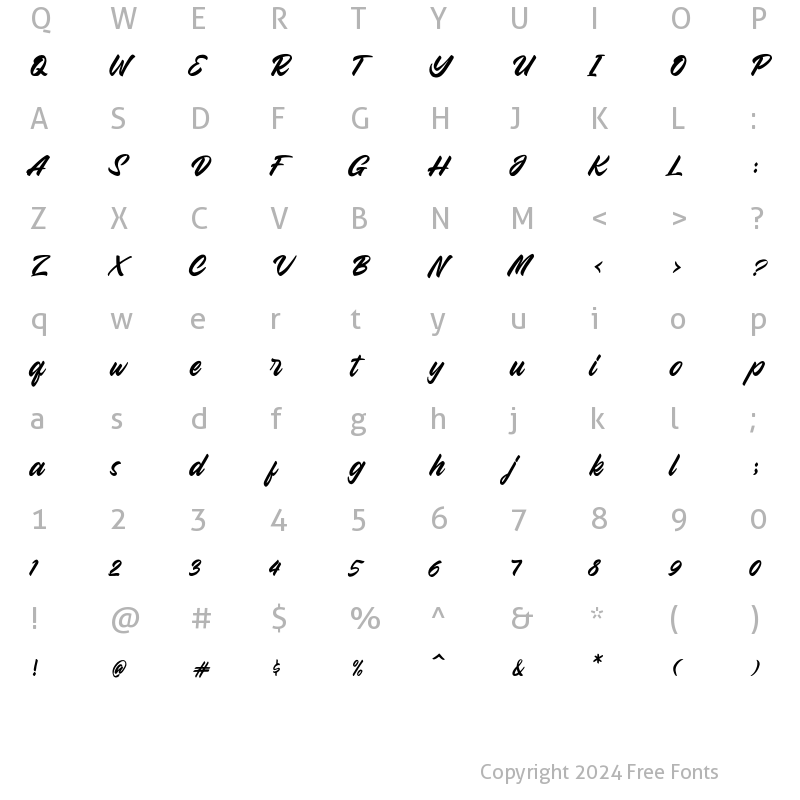 Character Map of Wakanda Regular