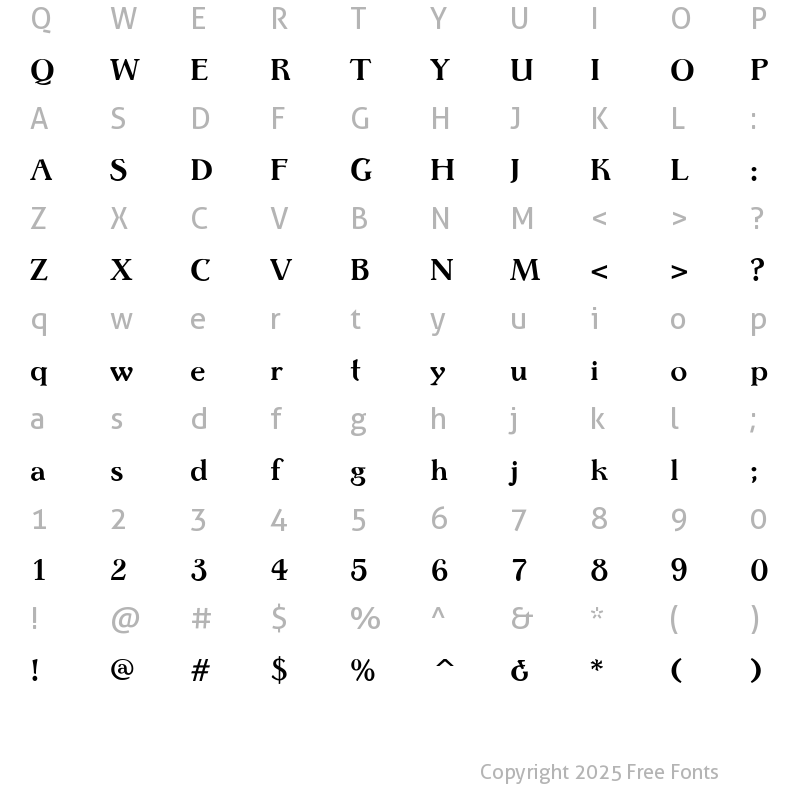 Character Map of WakefieldGD Regular