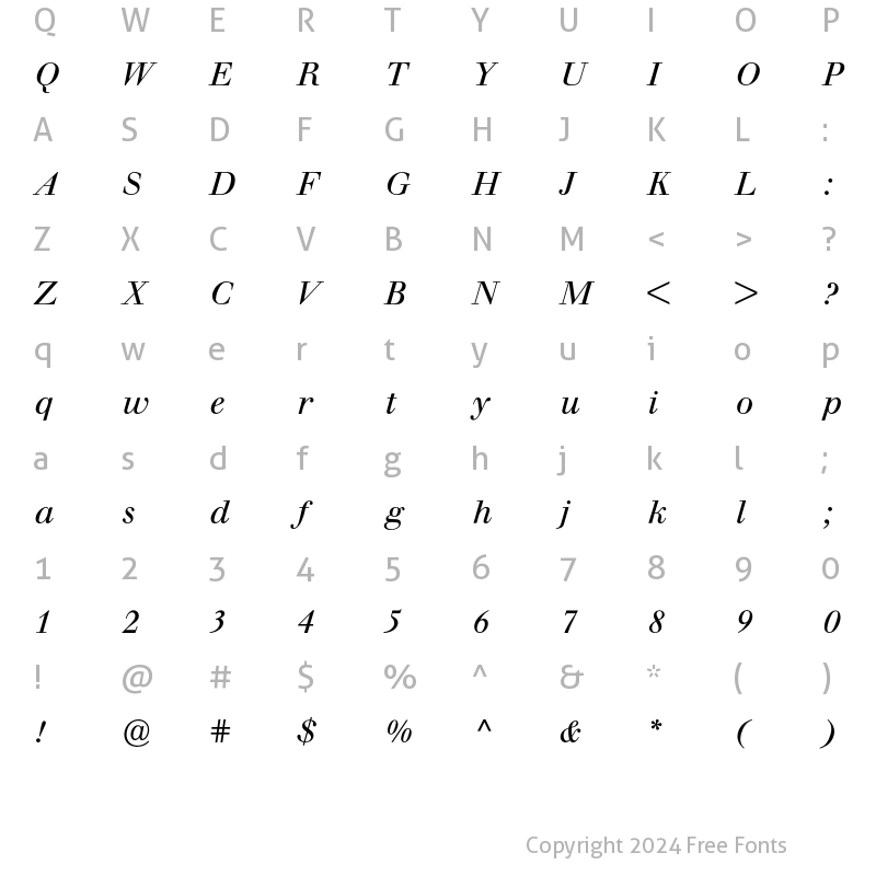 Character Map of Walbaum Buch BQ Regular