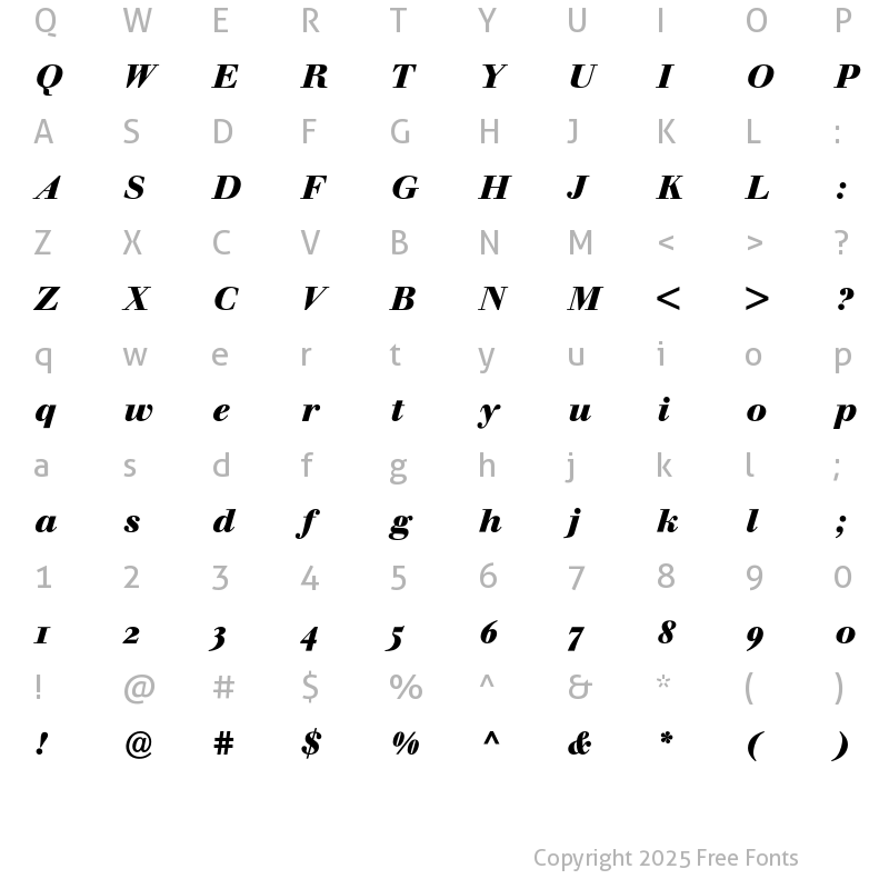 Character Map of Walbaum Buch Expert BQ Regular