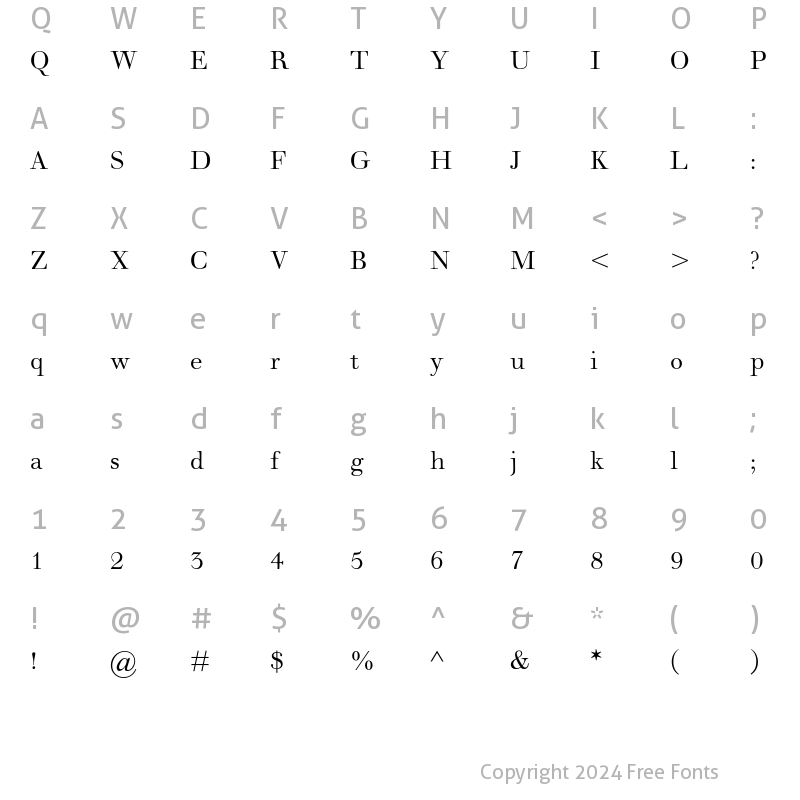 Character Map of Walbaum MT Std Regular