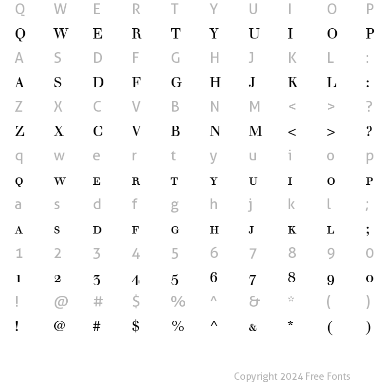 Character Map of Walbaum Roman