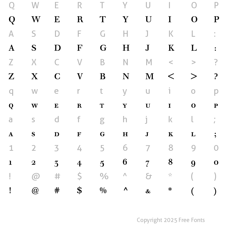 Character Map of Walbaum Standard Expert BQ Regular