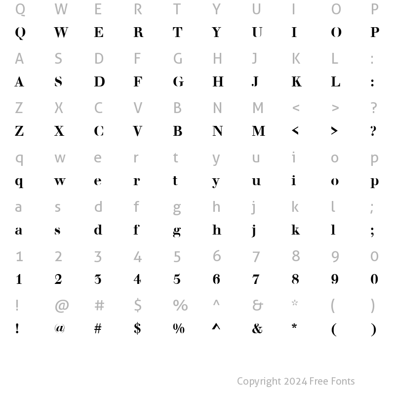 Character Map of WalbaumBucTMed Regular