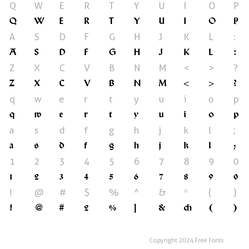 Character Map of WaldauDB Normal