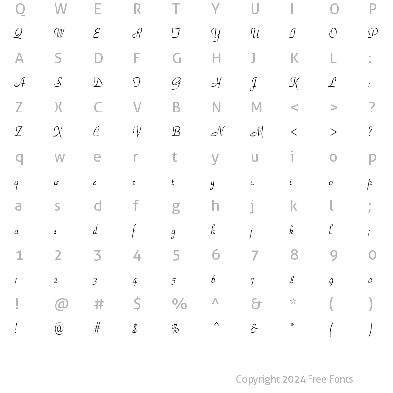 Character Map of WaldorfScriptCondensed Regular