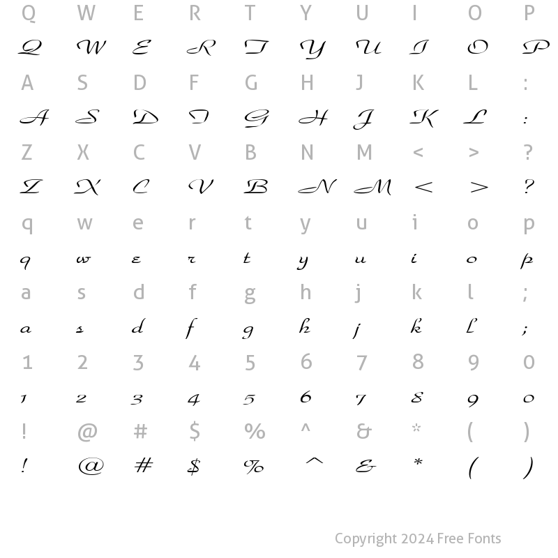 Character Map of WaldorfScriptExtended Regular