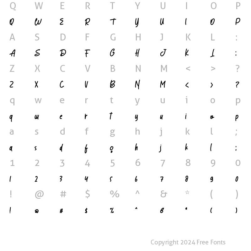 Character Map of Walking Arround Regular