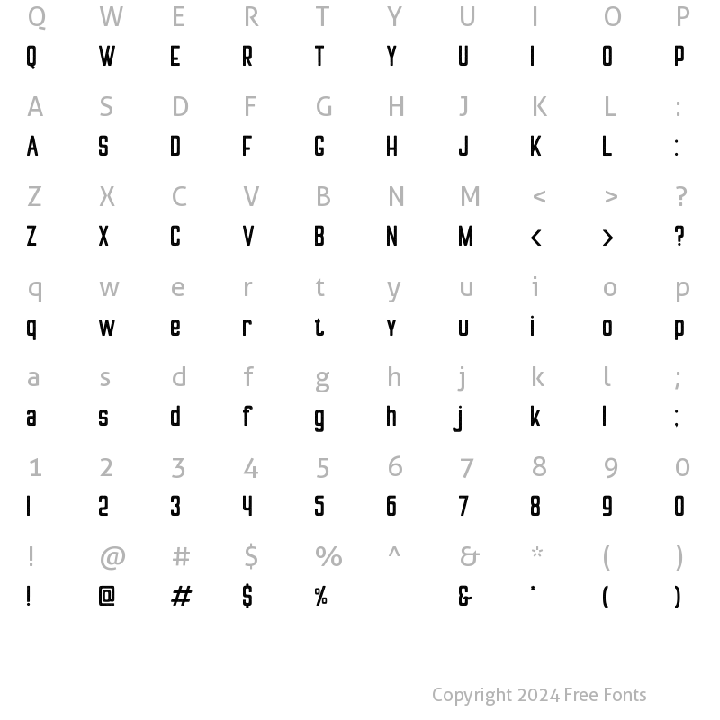 Character Map of Walking grey Regular